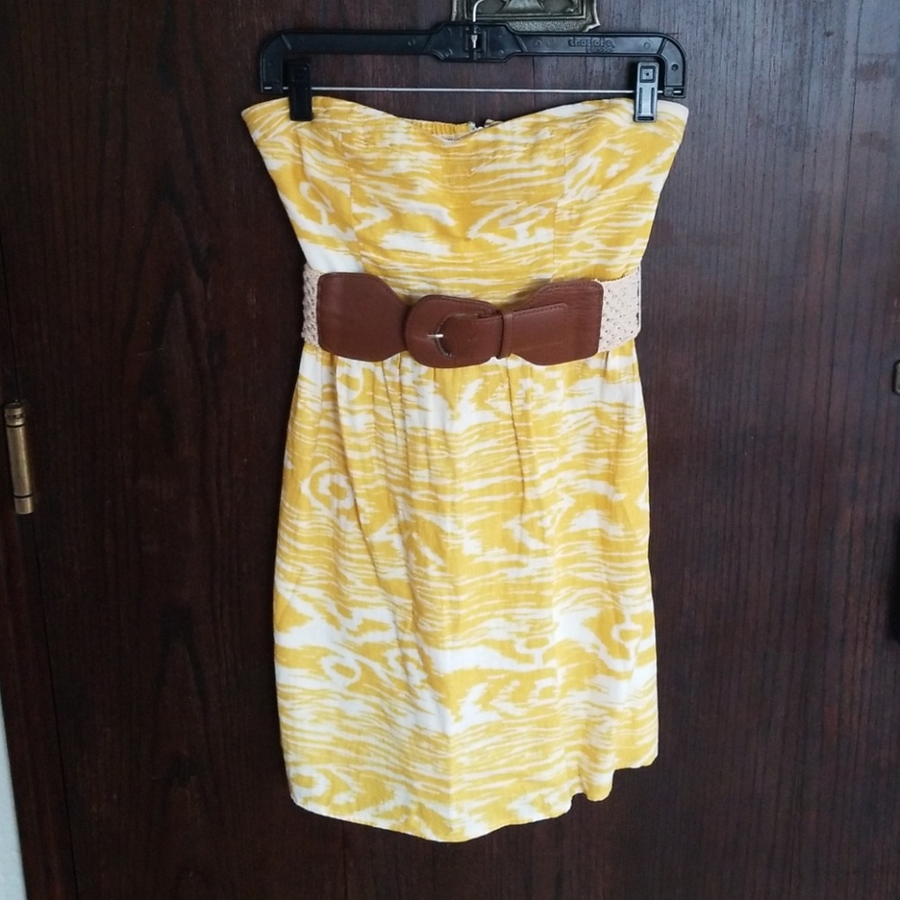 Yellow Strapless Dress